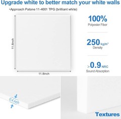Pack 12 Acoustic Panels Self-adhesive Studio Noise Soundproofing Wall Tiles