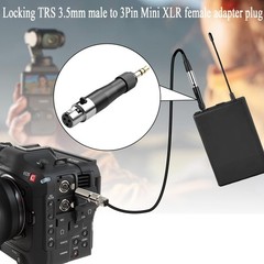 3.5mm to Mini XLR Headset Adapter Lockable TRS 3.5mm Male to 3Pin Mini XLR Fe…