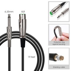 HOTEC Premium Vocal Dynamic Handheld Microphone with 19ft H-W07, Black