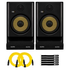 KRK Rokit RP8 G5 8″ Studio Monitors 2-Pack with Yellow XLR Cables