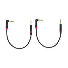 Rannsgeer 2 Pack 1/4″ TRS to 1/4″ TRS Right Angle Patch Cable (2 Pack) R710xx