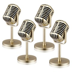 1Set Retro Microphone Props Model Vintage Microphone Antique Microphone Toy6801