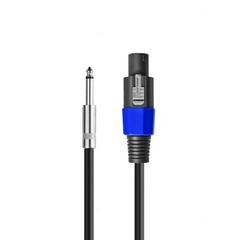 2 Pack 10 ft Speakon to 1/4″ Male Speaker Cables, 12 Gauge, DJ PA Twist Lock