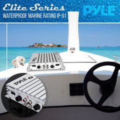 Pyle 4-Channel Marine Amplifier – 400W Elite 9.0“ x 7.9“ x 2.0“ -inches