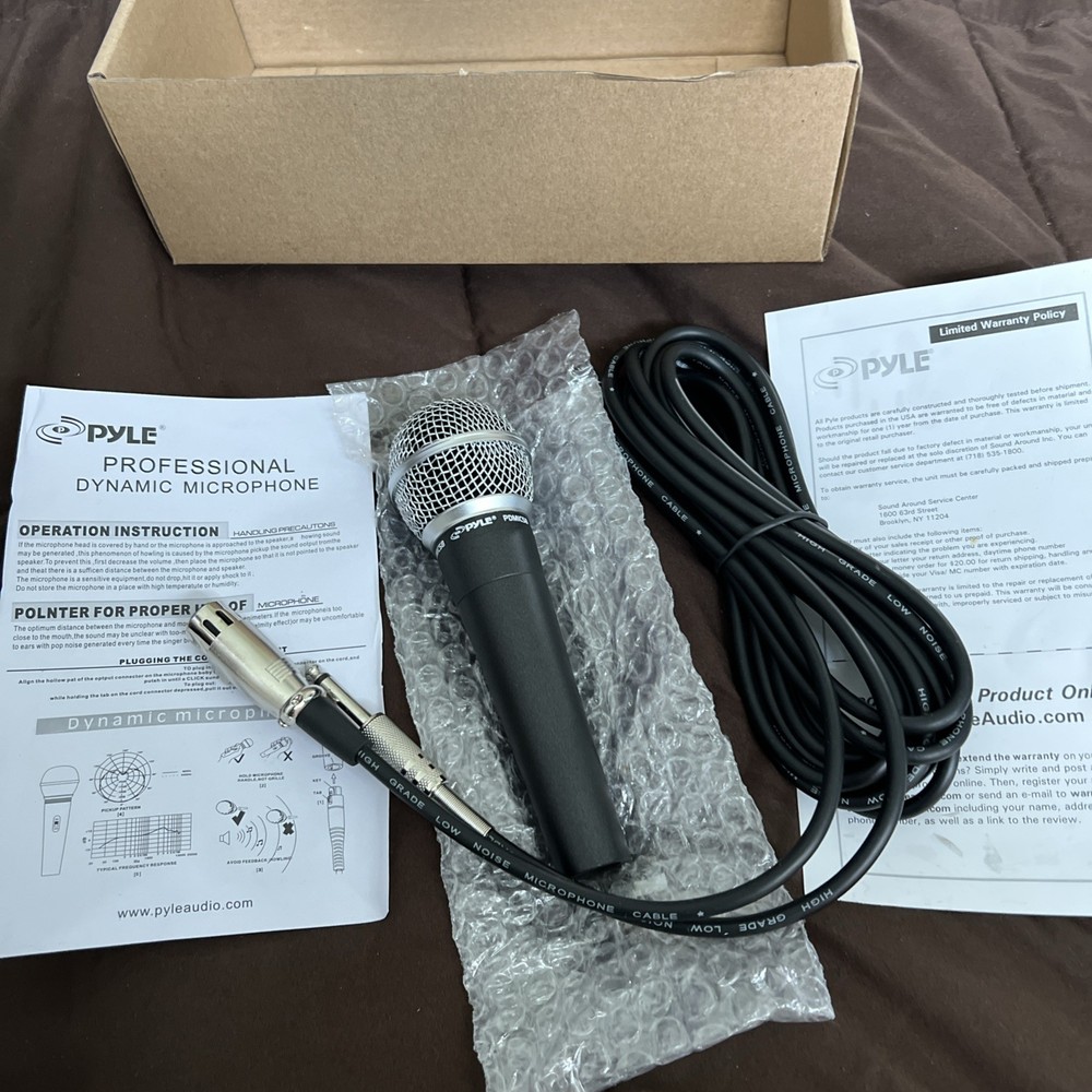 Pyle Professional Moving Coil Dynamic Handheld Microphone + 15′ Cable PDMIC58