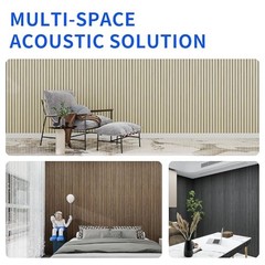 Peel and Stick Acoustic Wall Panels 8-Pack 43.3″ * 11.8″ – 3D Wood Slat Oak