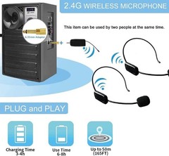 Wireless Microphone System for 2 People, 2.4G Dual Wireless Headset Mics Idea…