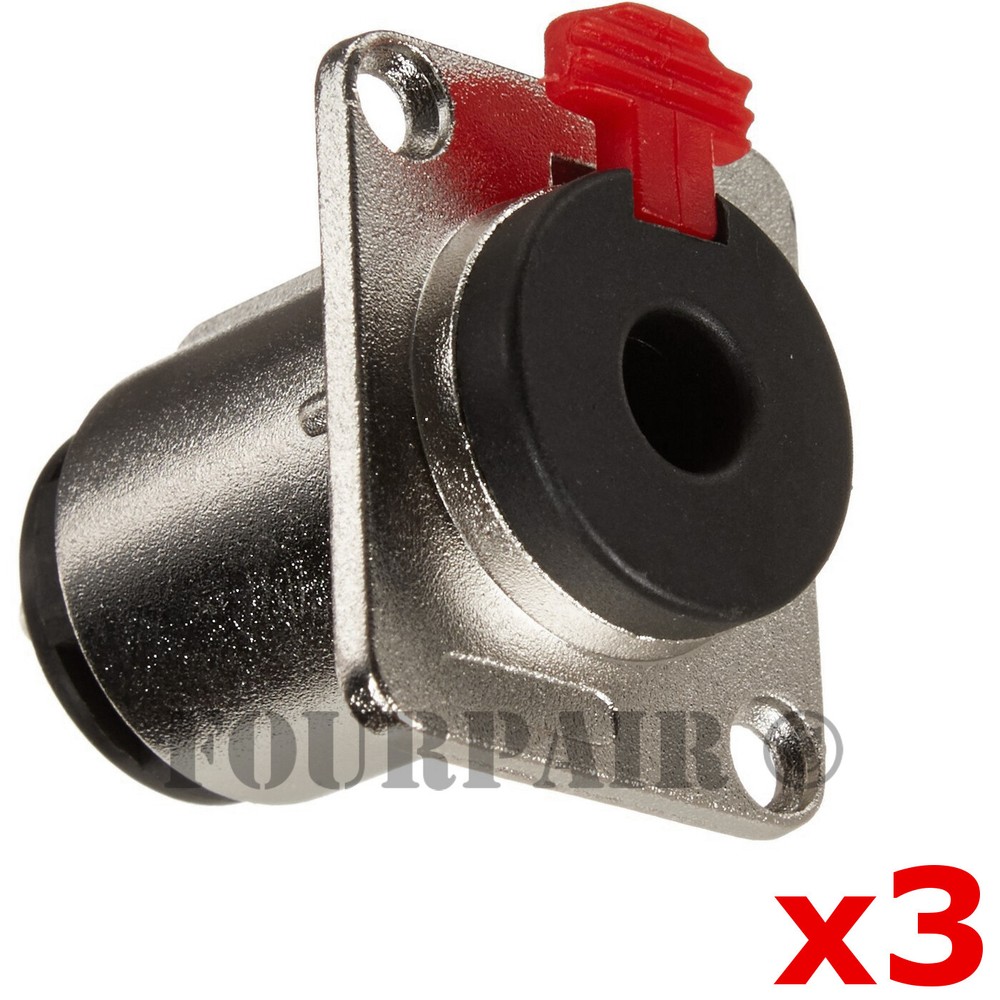 3 Pack – 1/4″ 6.35mm Stereo TRS Female Panel Mount Chassis Jack Audio Connector