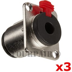 3 Pack – 1/4″ 6.35mm Stereo TRS Female Panel Mount Chassis Jack Audio Connector
