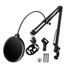 Versatile Stand for Desk, Adjustable Microphone Stand Kit | With Pop Boom Arm