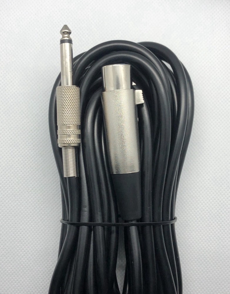 15ft 1/4in (6.35mm) Male to XLR Female Low Noise Audio Cable, Black