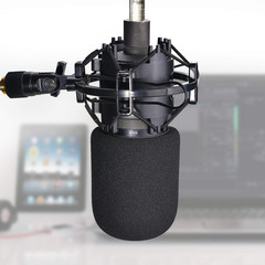 AT2020 Shock Mount with Pop Filter – Foam Windscreen with Microphone Shockmount