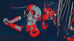 Skull optical theremin synthesizer drone circuit bent