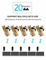 EBJ Wireless UHF Saxophone Microphone System, Clip Instrument Microphone Saxo…