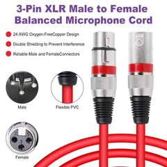 10 Color XLR Cable, Multicolor XLR Male to Female 15ft Audio Cables 10 Pack, …