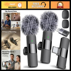 Wireless Mini Microphone for iPhone & Android – ClearVoice™, Noise Cancelling La