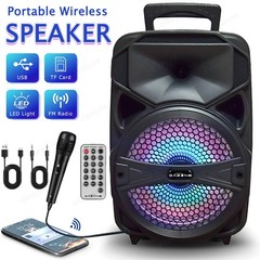 Portable 1000W Bluetooth Speaker Super Bass Stereo Loud AUX FM USB W/Mic Remoter
