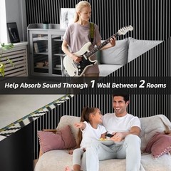 wallpanels 10 Pack Acoustic Panels, 48″ X 12″ X 0.43″ Soundproof Wall Panels,