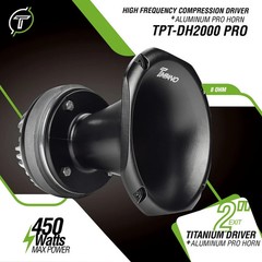 (2) Timpano TPT-DH2000 PRO 450W 8 OHM 2″ EXIT Aluminum Horn + Titanium Driver