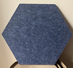 Box/6) Luxor RCLMHEX092 Stick-On Hex Decor Acoustic Panels, Storm Blue, 9.5”x11”