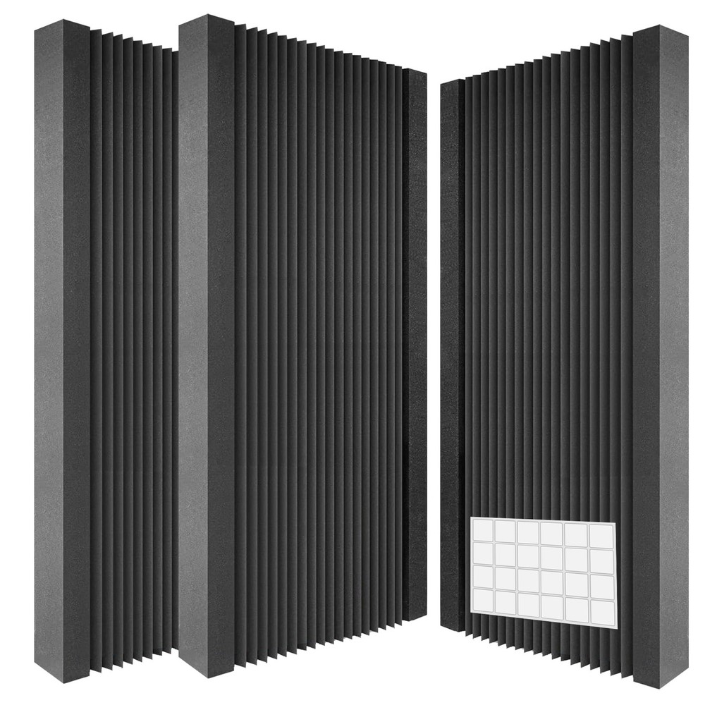 2 PCS Acoustic Panels 48×24″ Soundproof Foam Panels w/ Self-Adhesive Home Office