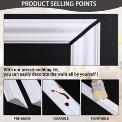 Versatile Pre-Cut Molding Kit – Transform Your Walls with Style, 16″ x 20″