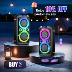 GCZ BT302 Dual 6.5″ 160W Party Speaker, Bluetooth 5.3 Wireless, 2.1-Channel