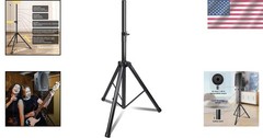 Portable Tripod Speaker Stand, Adjustable 35 to 60 Inches, 66 lbs Capacity