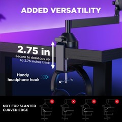 InnoGear Low Profile Mic Arm, 360° Rotatable Microphone Boom Arm Black