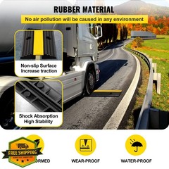 VEVOR 4 Pack 1-Channel Rubber Cable Protector Ramp 18000lbs