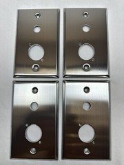 (4) Four Single Gang Blank Wall Plates for XLR & Mono 1/4″ Jack Stainless Steel