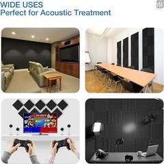 48 Pack Acoustic Panels, 1″ X 12″ X 12″ Quick-Recovery Sound Proof Foam Panels,