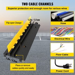 VEVOR 4PCS Dual-Channel Cable Protector Cover 66000LB Capacity Heavy-Duty