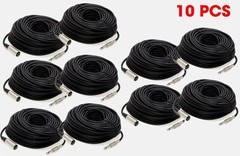10x Pack 50FT XLR 3-Pin Male to 1/4″ Mono Plug Mic Microphone Audio Cord Cable