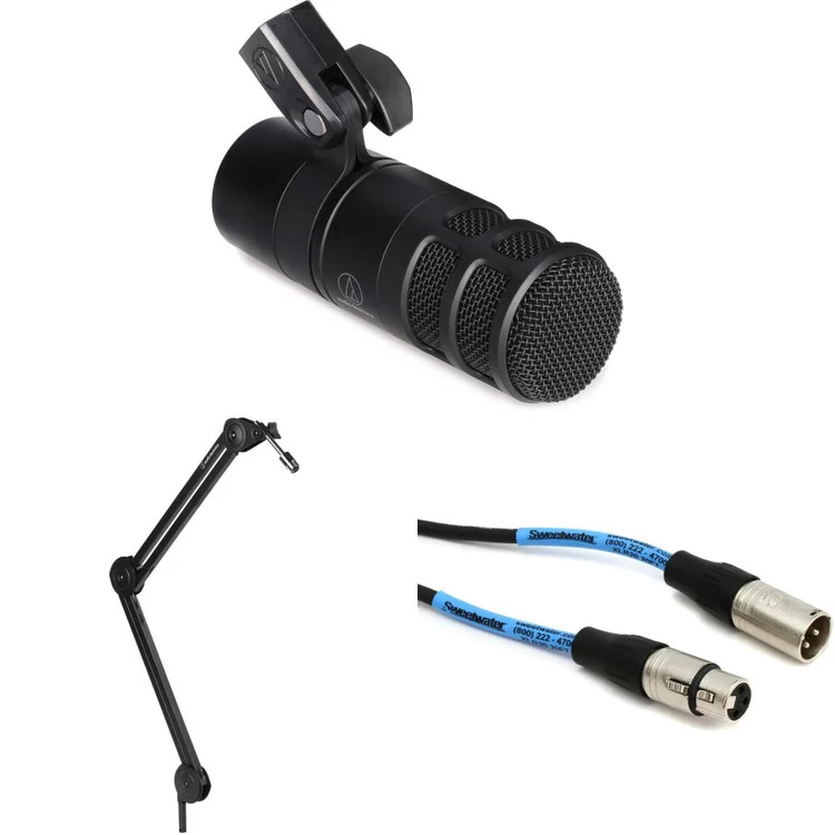 Audio-Technica AT2040 Hypercardioid Dynamic Podcast Microphone Bundle with