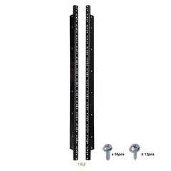 Sound Town 2-pack 14U Rack Rails, Black Powder Finish, with Screws (ST-RR-14U)