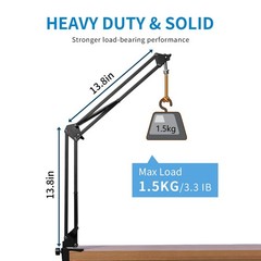 AMS1 Microphone Boom Arm, Adjustable Mic Arm Stand with 3/8” to 5/8” Screw, C…