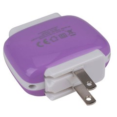 Reiko TC100 2A USB Power Adapter 2-Port 5 VDC Purple