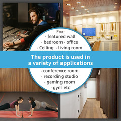 2-Pack 108″ Acoustic Wood Panels – Soundproof Wall Decor in Smoky Oak