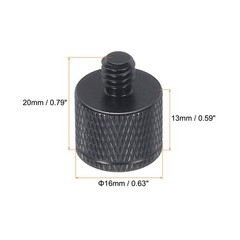 4 x Mic Stand Adapter M4 Female to 1/4 Male Camera Screw Adapter Black
