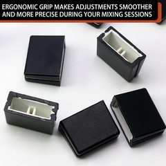 10pcs Fader Caps, Mixer Slider Fader Knobs Black Fader Cap for Pionee…