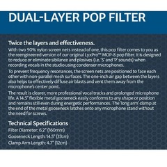 LyxPro MOP-28 Dual Layer Microphone Pop Filter with Flexible Goozeneck
