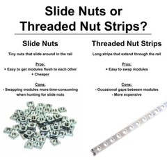 Custom Length Eurorack Rails, 20HP – 117HP, w/ Slide Nuts or Threaded Nut Strips