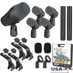 7 Piece Drum Microphone Set XLR Dynamic Microphones Percussion Instruments New