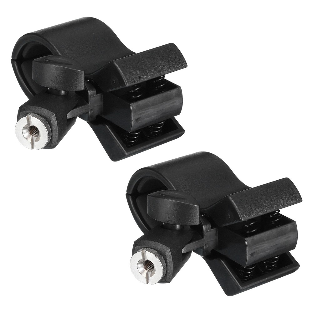 Mic Holder 32mm-60mm Plastic Interface with 1/4 Metal Adapter Black 2 Pcs