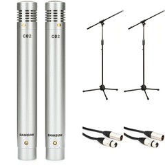 Samson C02 Small-diaphragm Condenser Microphone Bundle with Stands and Cables –