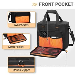 6-Slot Wireless Microphone Case, Padded Storage Bag for Karaoke & Parties