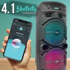 Pyle Bluetooth Portable PA Speaker – Party Audio Speak Black PPHP2835B