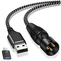 USB A to XLR Male Audio Cable, Gold-Plated Connectors
