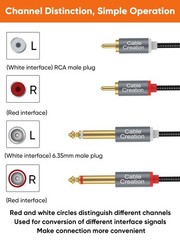 CableCreation RCA to 1/4 Cable, Dual inch TS 3FT, Black